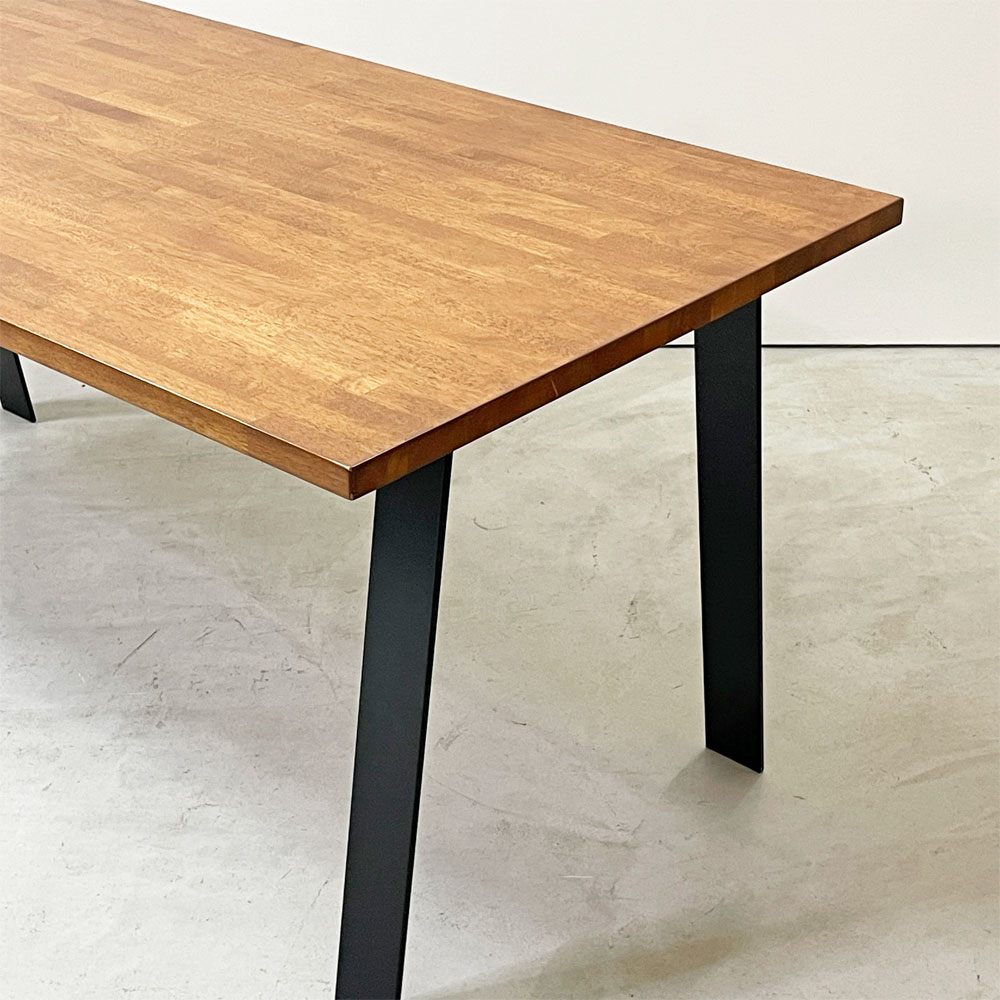 かなでもの KANADEMONO ザ・テーブル THE TABLE デスク ダイニングテーブル ラバーウッド材 スチールレッグ Flat A インダストリアルデザイン 廃番仕様 ●