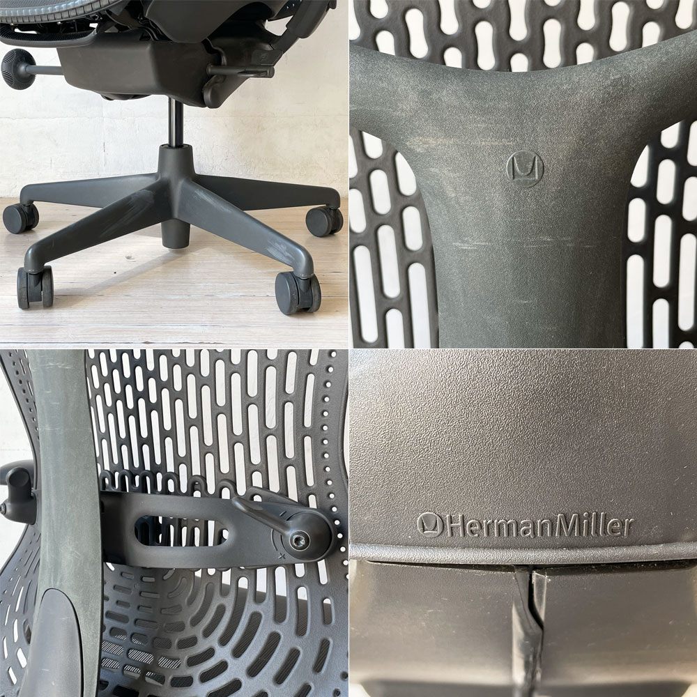 ハーマンミラー Herman Miller ミラチェア Mirra デスクチェア グラファイトベース グラファイトフレーム A ★