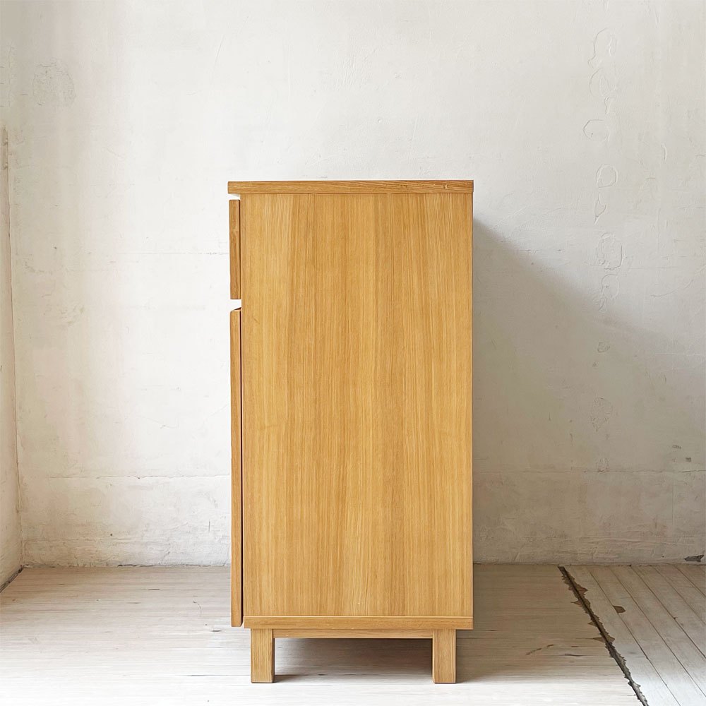 無印良品 MUJI オーク材 キャビネット 木製扉 W80 木製収納 ナチュラル シンプルモダン ★