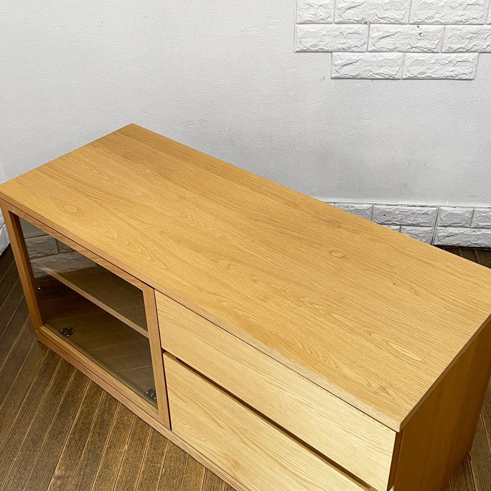 無印良品 MUJI AVボード AVラック 引出し付 オーク材 W110cm ナチュラルデザイン 定価：39,900円 ◎