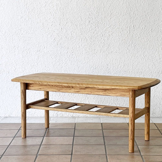 モモナチュラル Momo Natural リバーゲート RIVERGATE FD LOW TABLE S エレベーターテーブル センターテーブル オーク材 W95cm 定価49,000円 ◇