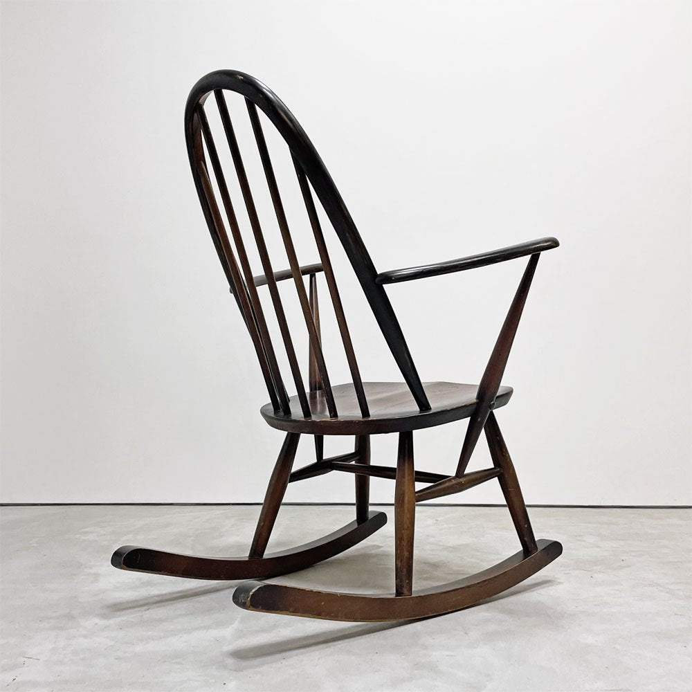 アーコール Ercol クエーカー ロッキングチェア アームチェア コロニアル ブラウン エルム材 ビーチ材 UKビンテージ 英国家具 ●