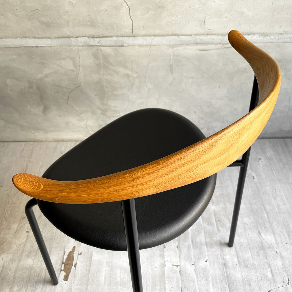 カールハンセン＆サン Carl Hansen & Son CH88P ダイニングチェア オーク材 本革 ブラックレザー ハンス・J・ウェグナー デンマーク 北欧家具 美品 ♪