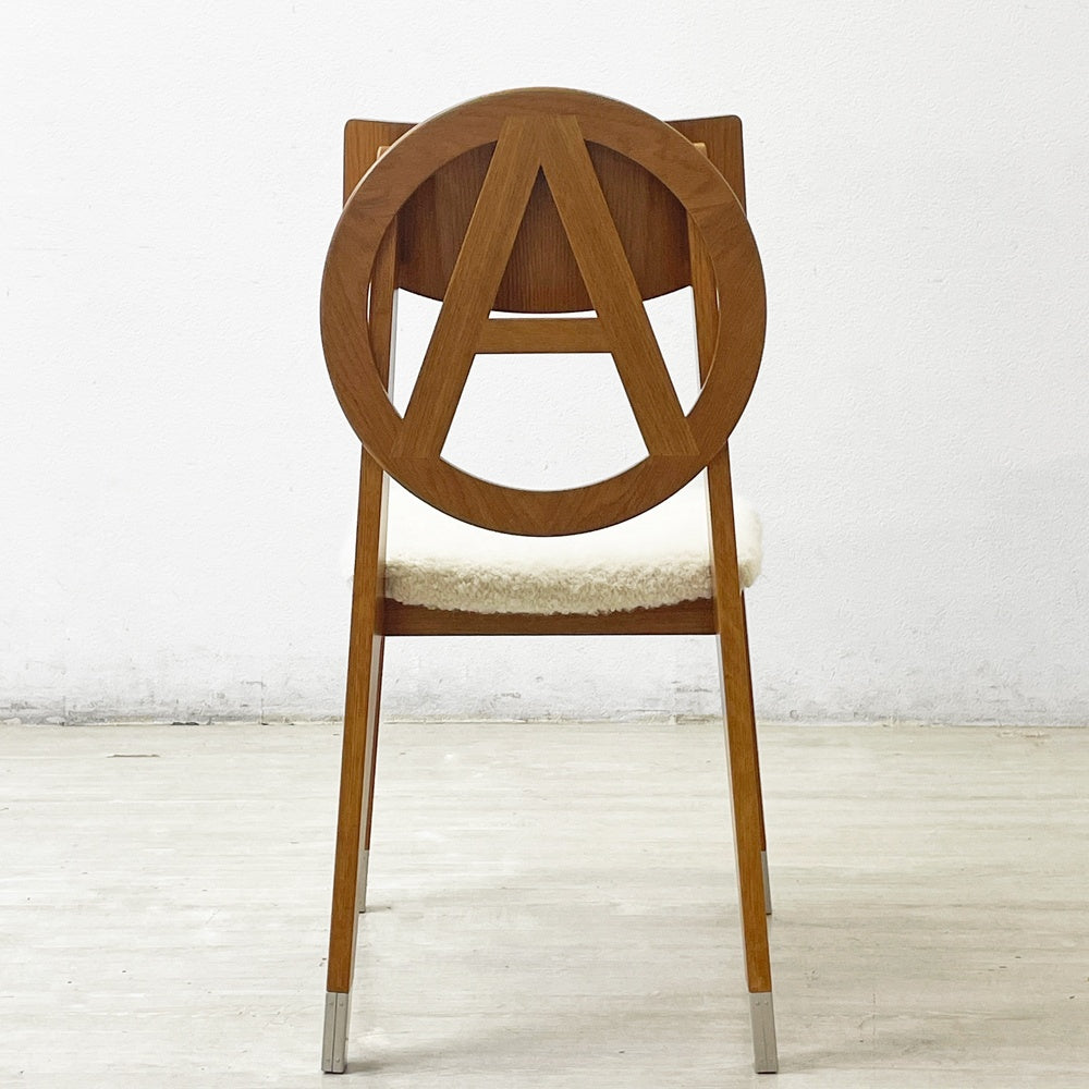 アンダーカバー UNDERCOVER × 天童木工 TENDO アナーキーチェア ANARCHY CHAIR サークルA オーク材 ウールボア オフホワイト 高橋盾 定価242,000円 ●