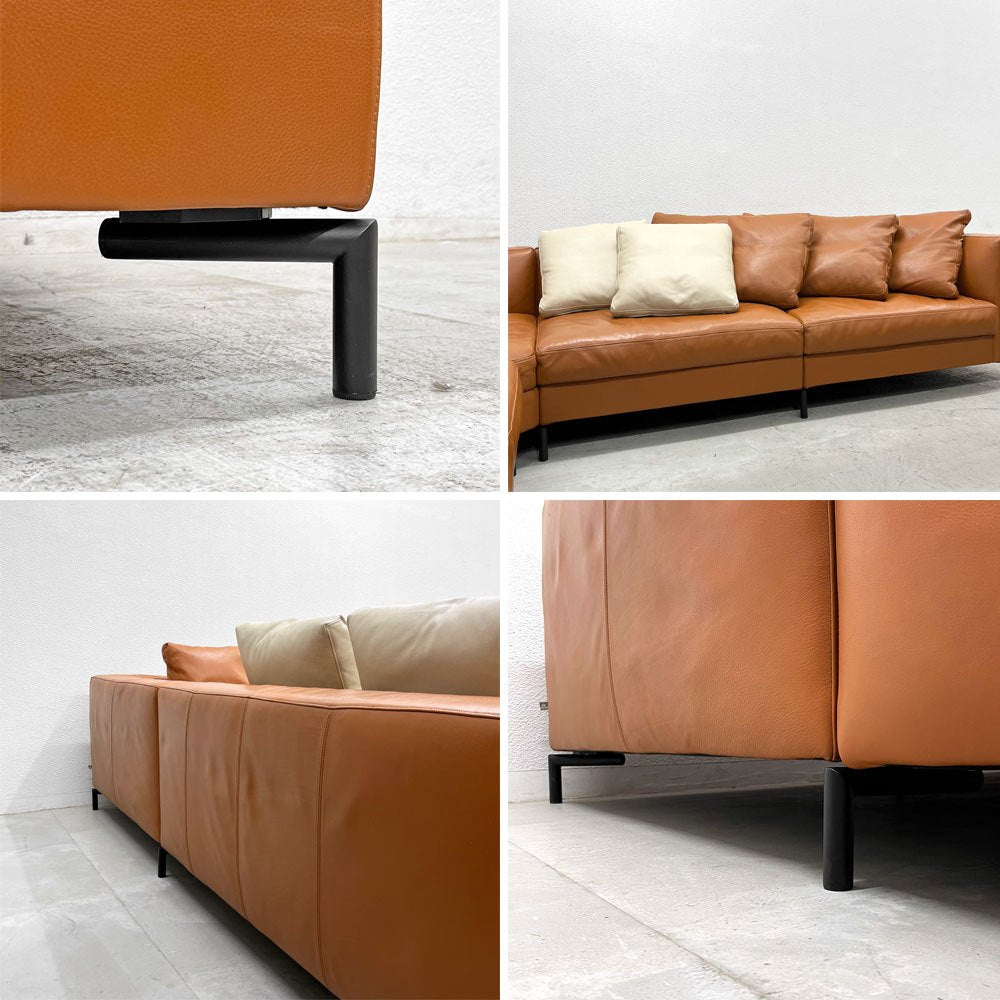 アイラーセン eilersen サバンナ SAVANNA システムソファ L字ソファ 左・右アーム ＋コーナー ＋ アームレス 4点セット 本革 ブラウン デンマーク ACTUS取扱 〓