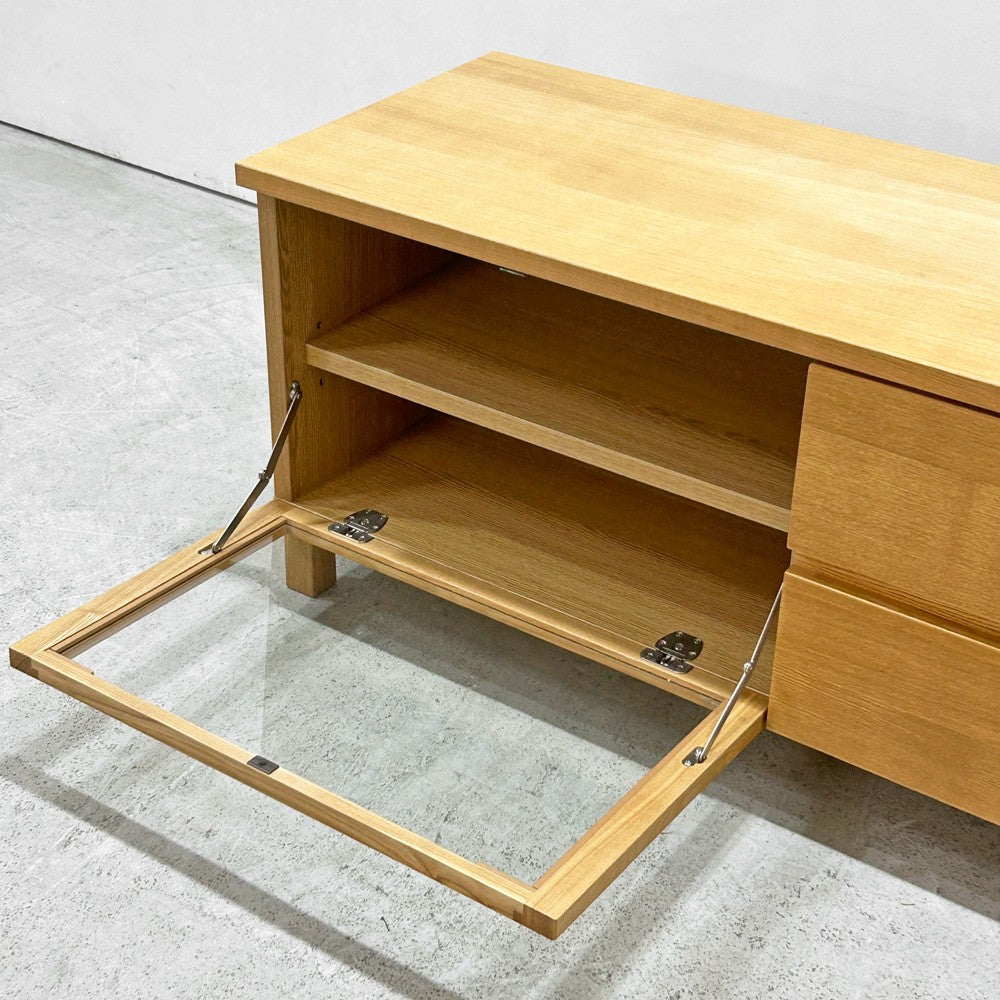無印良品 MUJI AVボード AVラック 引出し付 オーク材 W110cm ナチュラル シンプル 廃番 ●