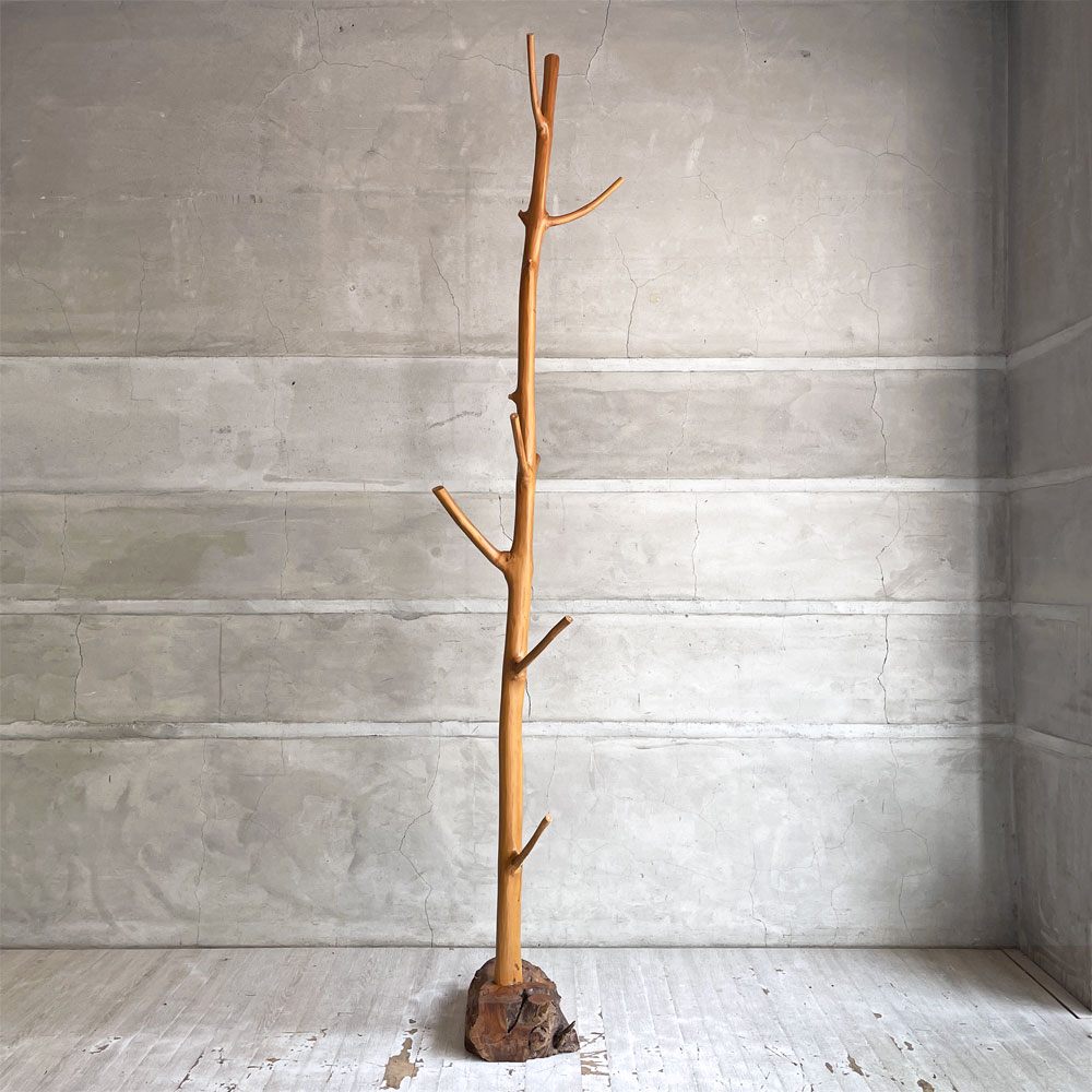 ループ LOOP チーク ポールハンガー コートスタンド チーク無垢材 H199cm ナチュラルデザイン ハンドメイド アジアン家具 バリ家具 ♪