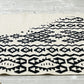 モロッカンラグ MOROCCAN RUG キリムラグ ホワイト＆ブラック 145×81cm 手織り絨毯 ラグ 幾何学模様 モロッコ ●