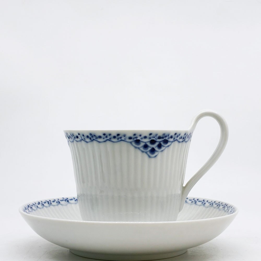 ロイヤルコペンハーゲン ROYAL COPENHAGEN プリンセス ハイハンドルカップ&ソーサー 240ml C&S デンマーク 北欧食器 ●