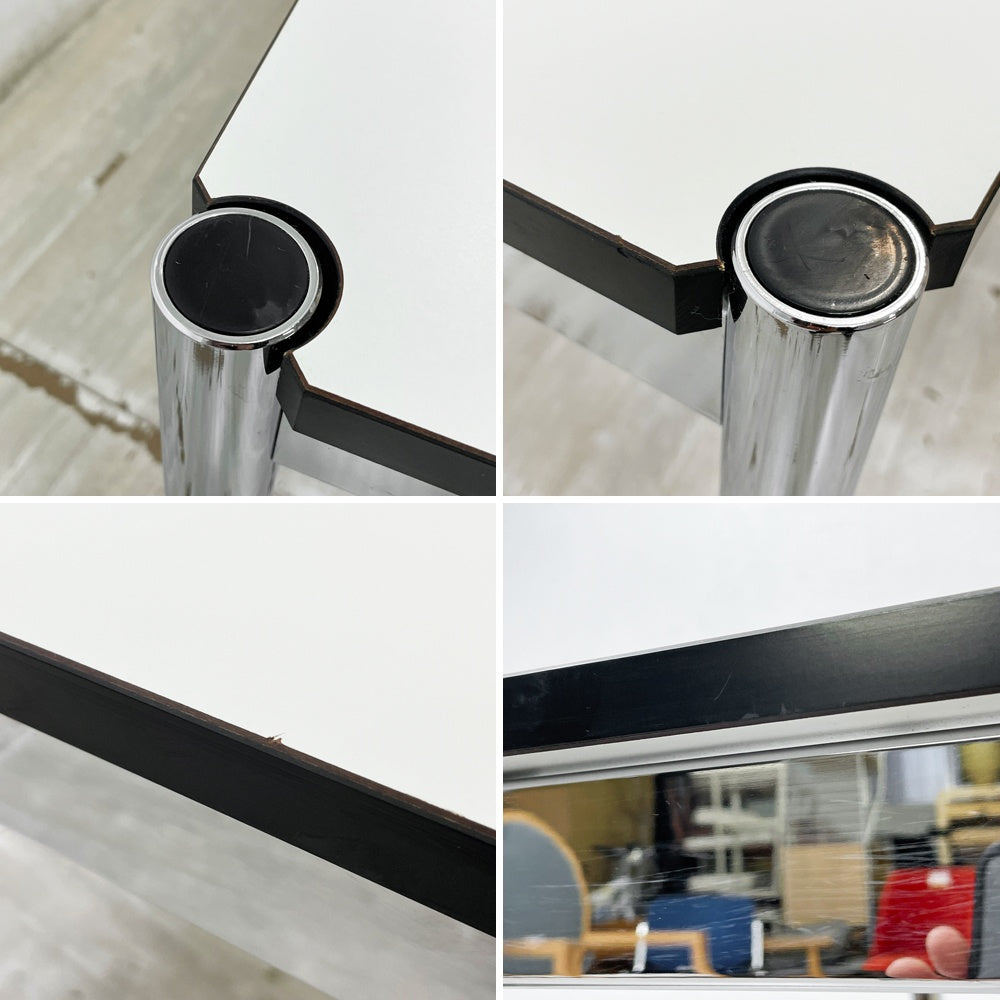 USMハラー USM Haller モジュラーファニチャー ハラーテーブル ワーキングデスク H70cm アジャスター パールグレーラミネート(ホワイト) 高さ調整機能付 スイス A ●