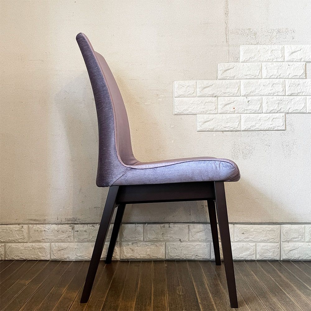 カワジュン KAWAJUN ドリディナチェア DORIDINA CHAIR ダークブラウンフレーム ファブリック パープル 定価￥63,100-以上 B ◎