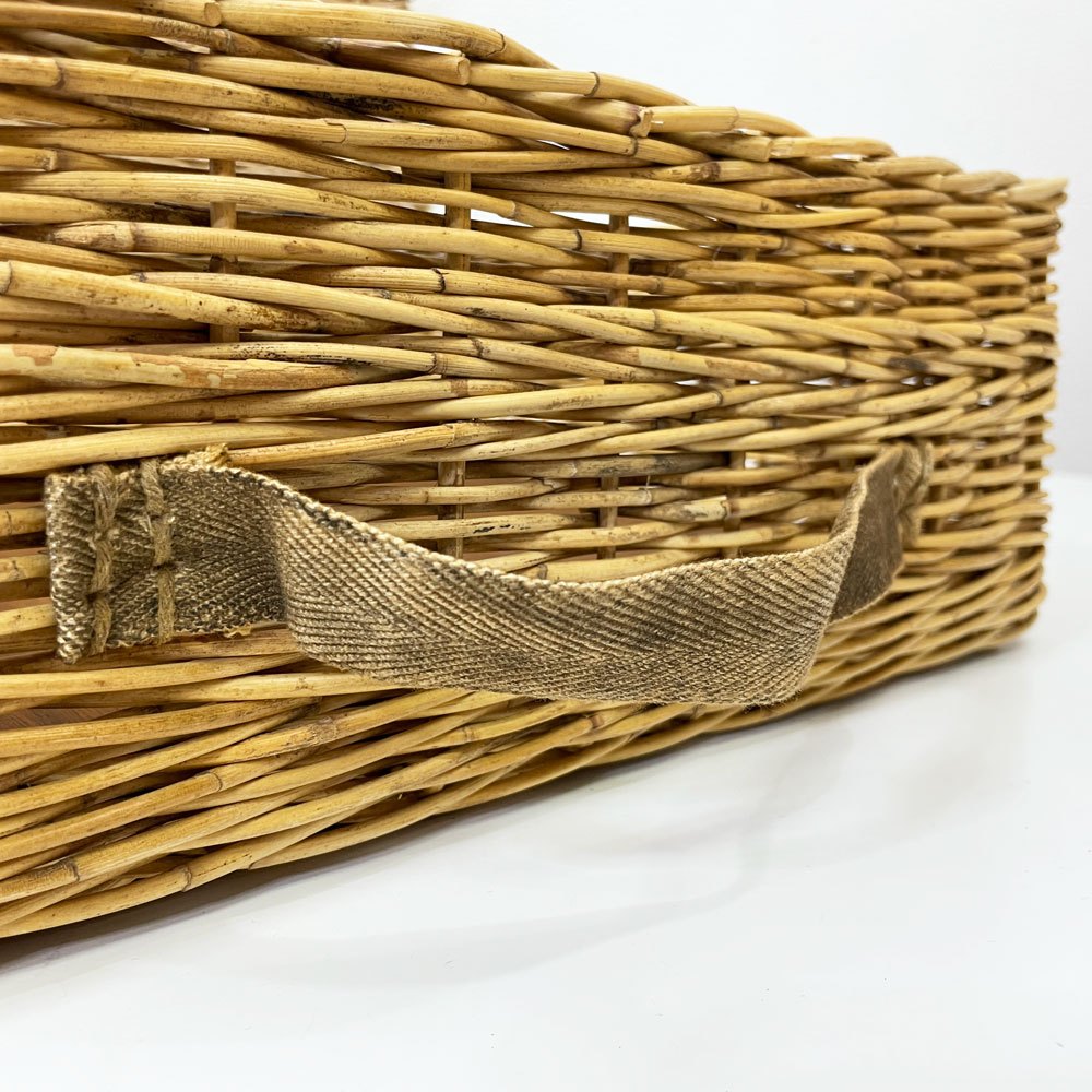 トラックファニチャー TRUCK FURNITURE RT バスケット RT BASKET RTB-4 フタ付き ラタン 布持ち手 底板 定価26,400円 ●