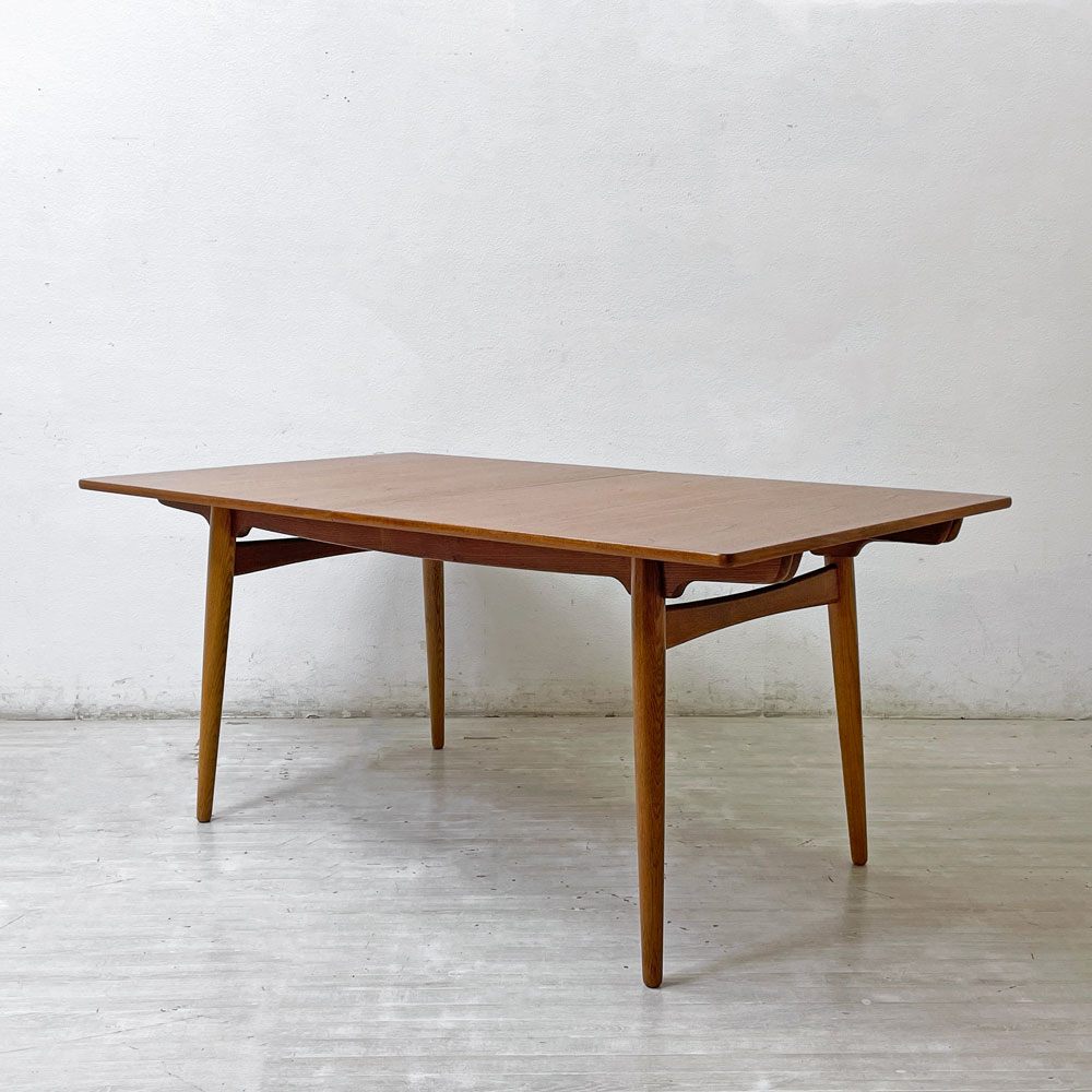 アンドレアス・タック Andreas Tuck エクステンション ダイニングテーブル AT310 チーク材×オーク材 ハンス・Ｊ・ウェグナー 北欧 デンマークビンテージ ●