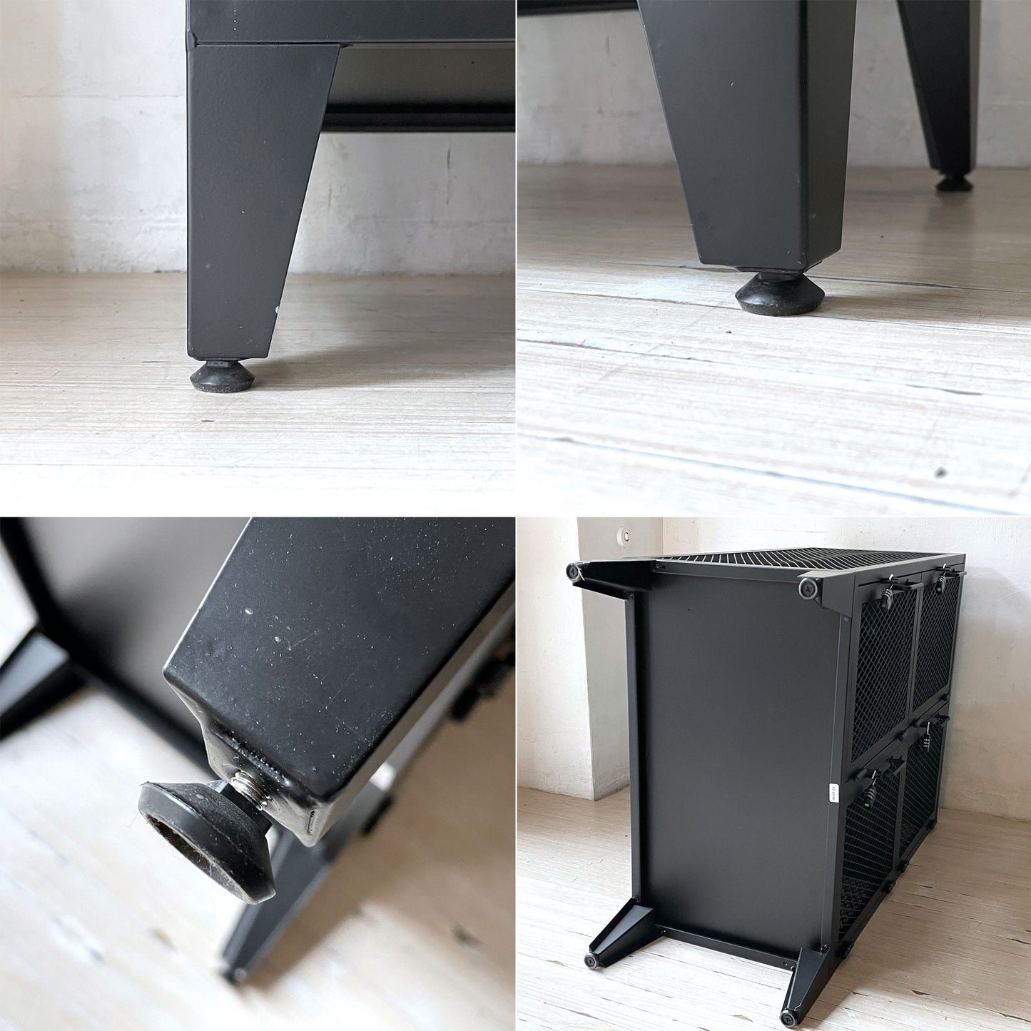 ジャーナルスタンダードファニチャー journal standard Furniture j.s.F  メッシュロッカー 2列2段 ブラック サイドキャビネット 南京錠付 ★