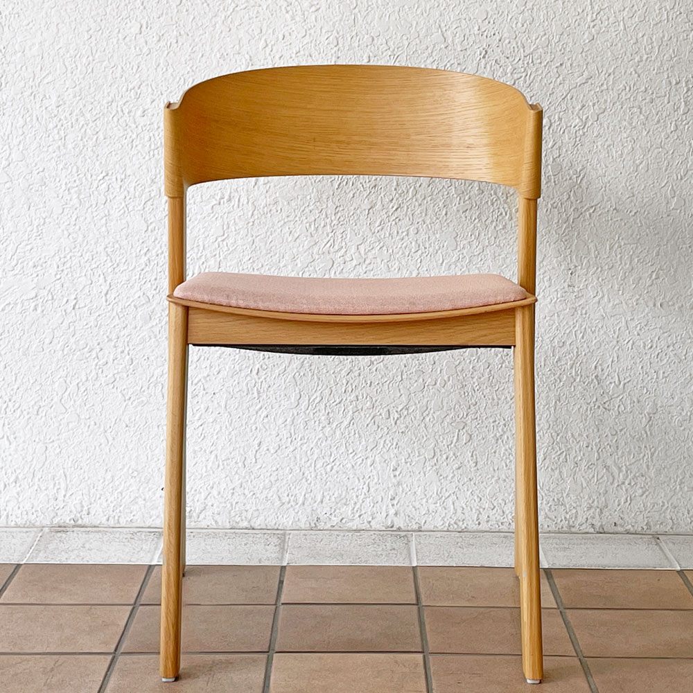 ムート muuto カバーサイドチェア Cover Side Chair ダイニングチェア スタッキング オーク材 布座 クヴァドラ生地 トーマス・ベンゼン ピンク B ◇