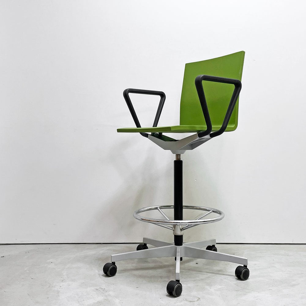 ヴィトラ Vitra ゼロフォー カウンター 04 Counter オフィスチェア ハイチェア カウンターチェア グリーン アーム リバースブレーキキャスター マールテン・ヴァン・セーヴェレン 廃番カラー ●