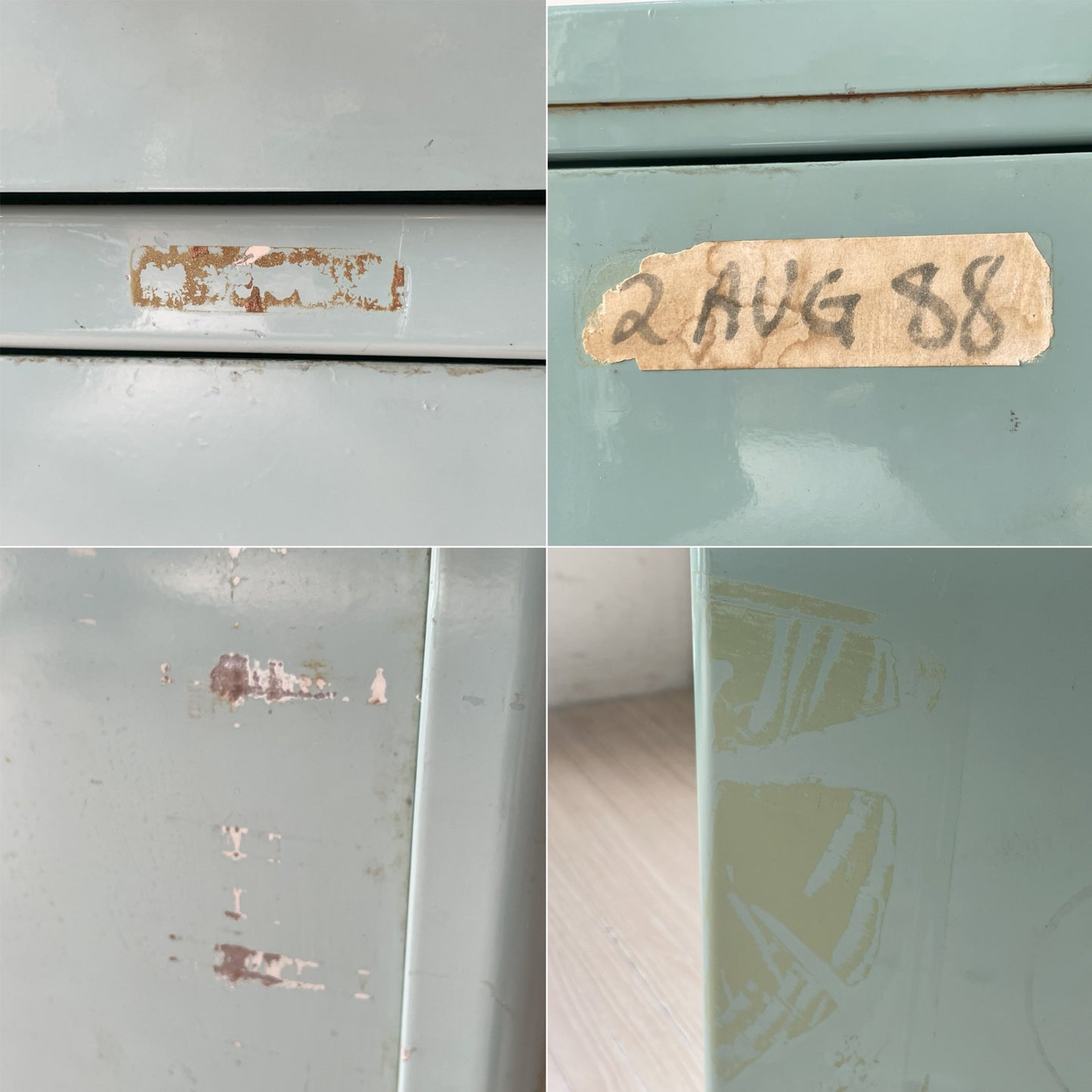 USビンテージ US Vintage スチール サイドキャビネット 1ドロワー&1ドア タオルバー エナメル塗装 ★