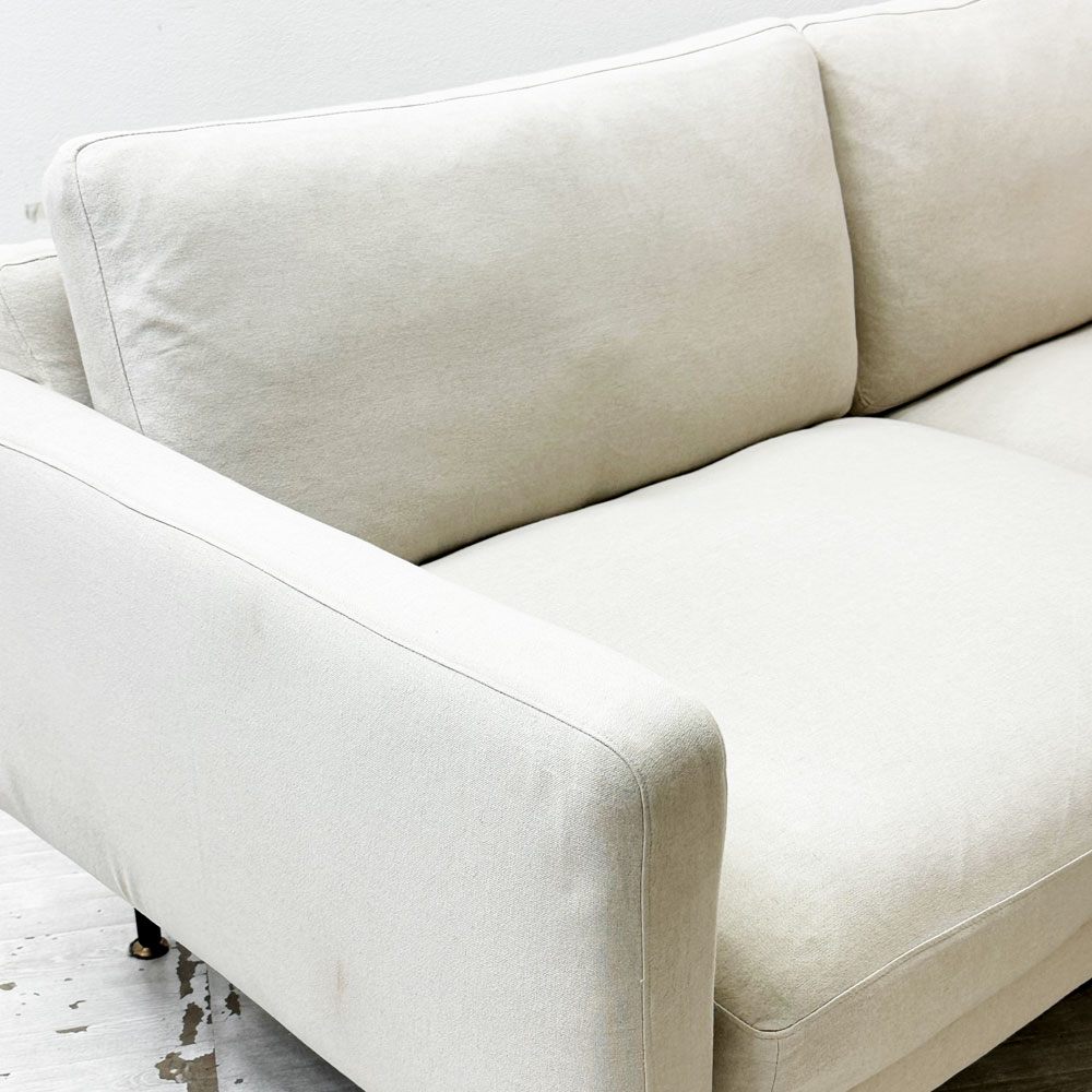 モモナチュラル Momo natural カレビ ソファ KALEVI SOFA 3P 3人掛け W175cm ホワイト系ファブリック シンプルモダンデザイン ●