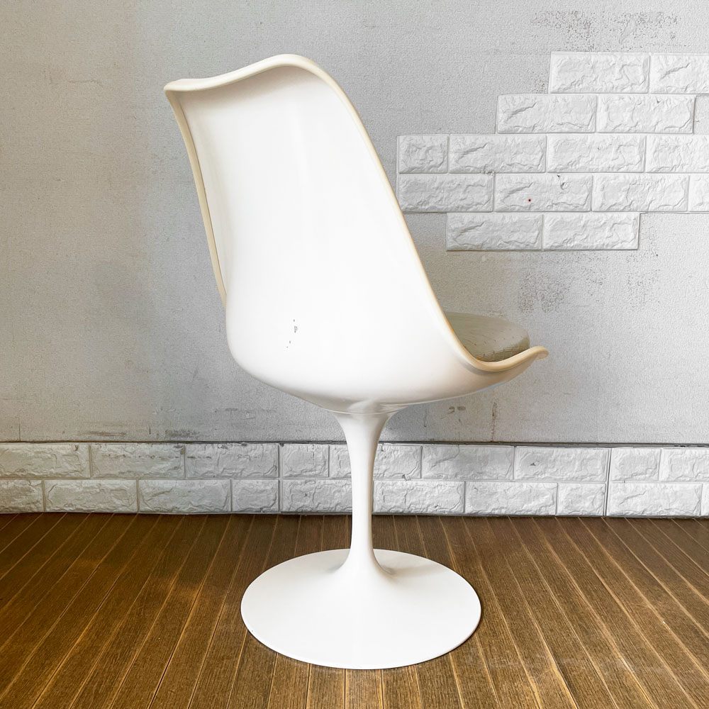 ノル Knoll チューリップチェア ダイニングチェア 固定式 ファブリッククッション チェック柄ファブリック エーロ・サーリネン ビンテージ ミッドセンチュリー ◎