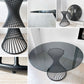 カリガリス calligaris ヴォルテックス ラウンドテーブル VORTEX Round table ダイニングテーブル スモークガラス天板×マットブラックベース Φ120cm イタリアモダン 定価 ¥212,960- ★