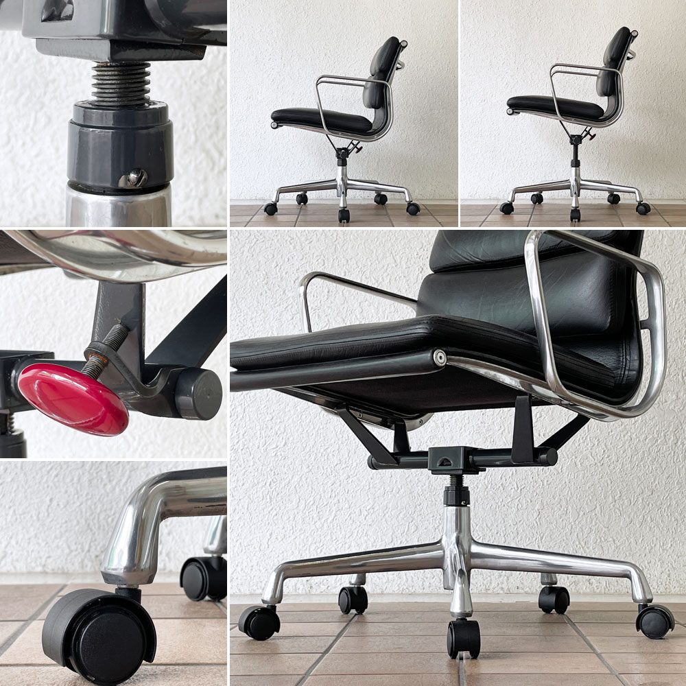 ハーマンミラー Herman Miller ソフトパッドグループ マネジメントチェア ローバック 本革 キャスター 5本脚 イームズ 定価576,400円 ◇