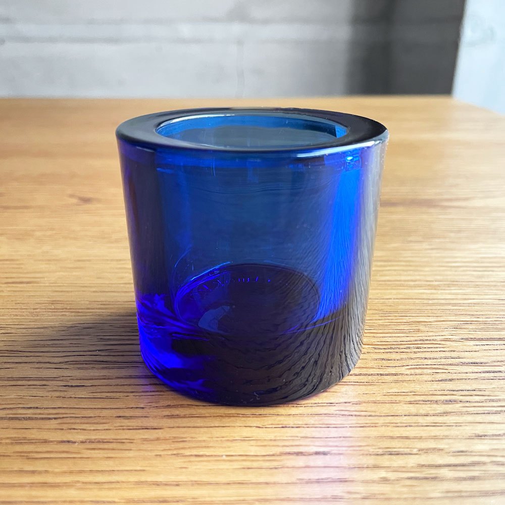イッタラ iittala マリメッコ marimekko キビ kivi キャンドルホルダー ウルトラマリンブルー 60mm ヘイッキ・オルヴォラ フィンランド  廃番カラー ♪
