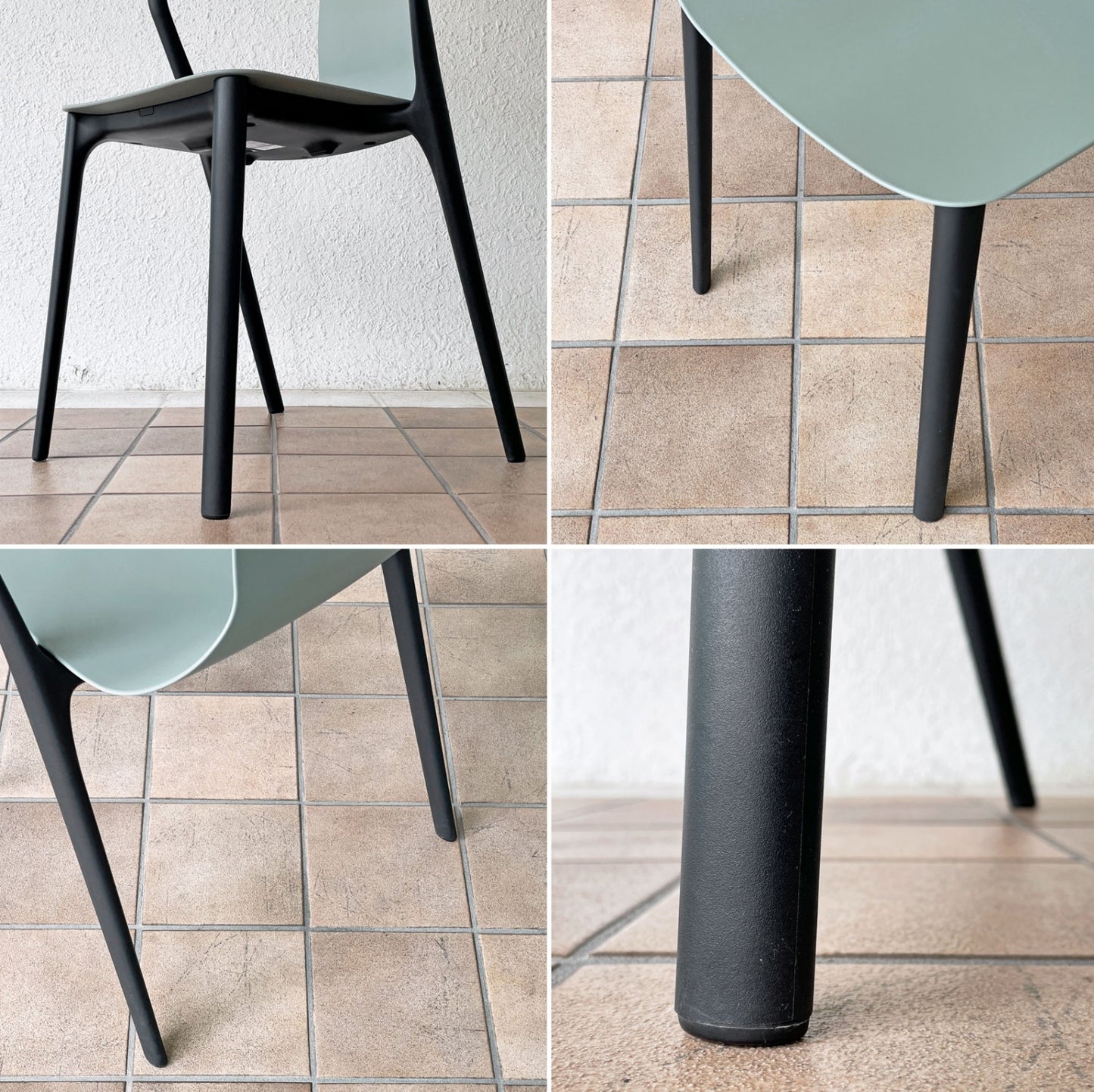 ヴィトラ Vitra ベルヴィルチェア Belleville Chair アームチェア ダイニングチェア スタッキングチェア モスグレー ロナン & エルワン・ブルレック A ◇