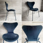 フリッツハンセン Fritz Hansen 3107 セブンチェア フルパティング ベルベット生地 ミッドナイトブルー アルネ・ヤコブセン デンマーク 北欧家具 A ♪