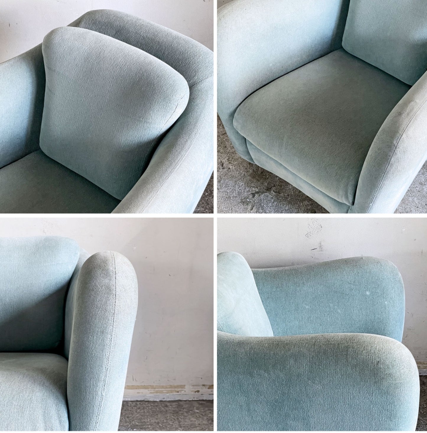 イデー IDEE ミニミラーアームチェア MINI MILLER ARM CHAIR パーソナルチェア シングルソファ ファブリック ブルーグレー ■