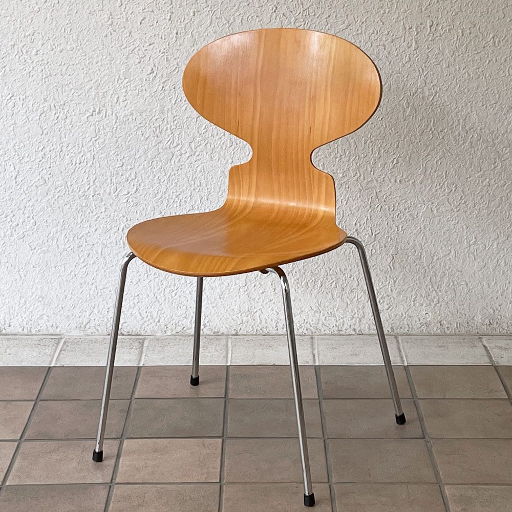 フリッツハンセン Fritz Hansen アントチェア 4本脚 ナチュラルビーチ ラッカー アルネ・ヤコブセン 北欧家具 F ◇