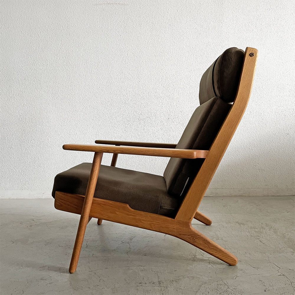 ゲタマ GETAMA GE290A イージーチェア ハイバック 1Pソファ オーク材フレーム オリジナルファブリック ブラウン系 ハンス・J・ウェグナー デンマーク 北欧ビンテージ 〓