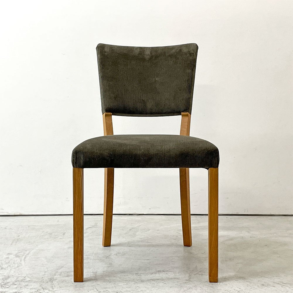 トラックファニチャー TRUCK FURNITURE エスアールチェア SR CHAIR ダイニングチェア ナラ無垢材 コーデュロイ カーキ 鋲打ち 生地張替 参考定価 約￥90,310-  ●