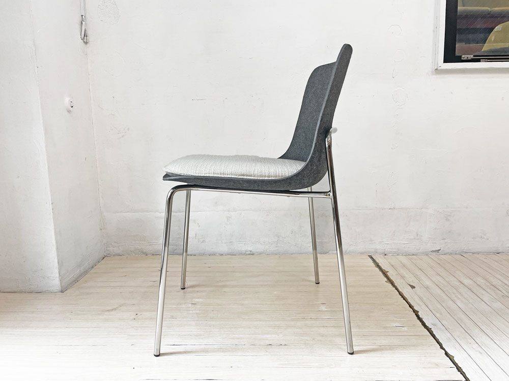 リーンロゼ ligne roset エットリアーノ チェア Ettoriano Chair ダイニングチェア フェルト生地 スチールベース ミニマルデザイン A ★