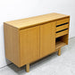 ウニコ unico クラフ CRAFF キャビネット サイドボード オーク材 抽斗3杯 W120cm 廃番希少 ●
