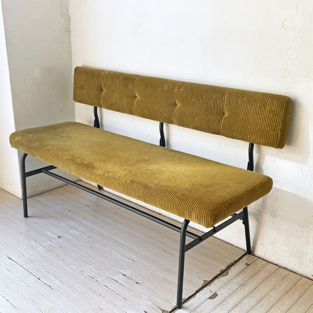 ジャーナルスタンダードファニチャー j.s.F パクストン ベンチ バックレスト PAXTON LD BENCH アンバーカラー コーデュロイ ★
