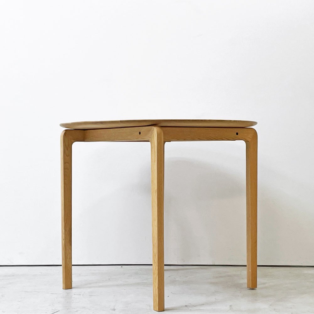 伝統工芸株式会社 DENTO リッショ LISCIO サークル ダイニングテーブル Φ84cm ラウンド オーク無垢材 ナチュラルモダン 定価￥120,000- ●