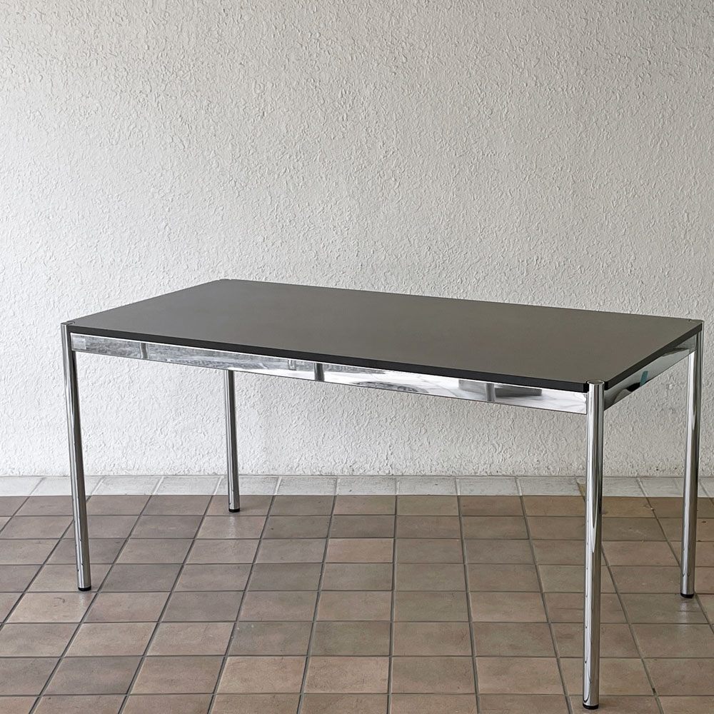 USMモジュラーファニチャー USM Haller USMハラーテーブル ワーキングデスク ダイニングテーブル グラファイトグレー メラミン天板 W150×D75×H74cm アジャスター ◇