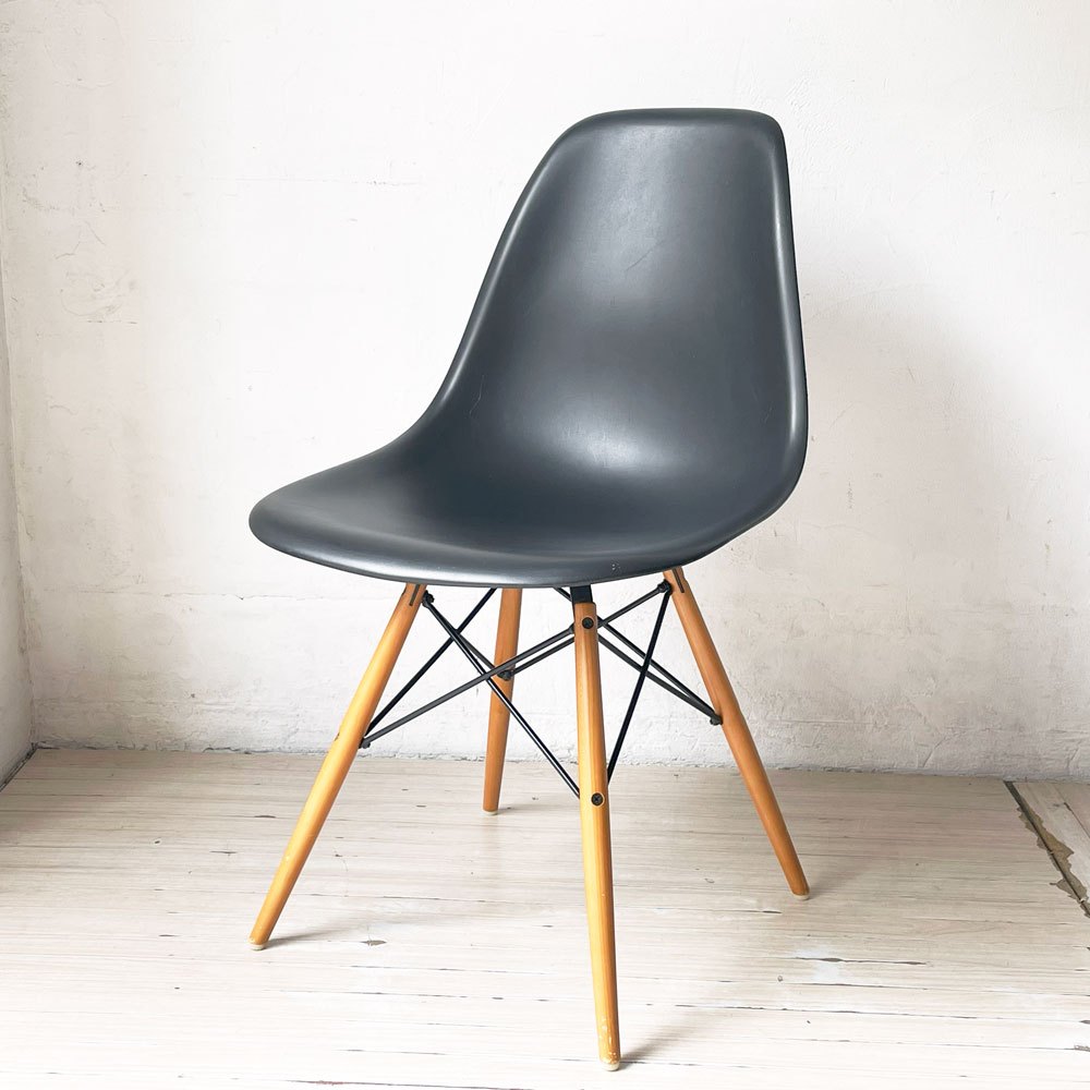 ヴィトラ Vitra サイドシェルチェア ブラック ドゥエルレッグ ポリプロピレン C&R イームズ ミッドセンチュリーモダン ★