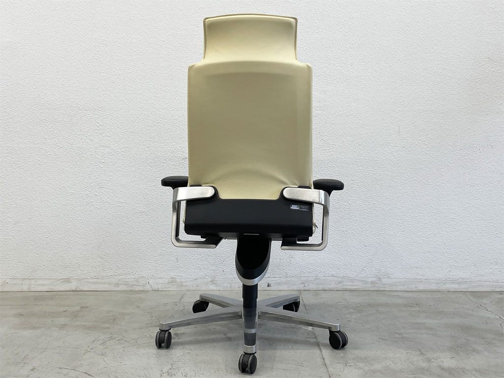 ウィルクハーン Wilkhahn オン チェア ON Chair ハイバック アームチェア 総本革 ヘッドレスト付 オフィスチェア グッドデザイン賞 C  〓