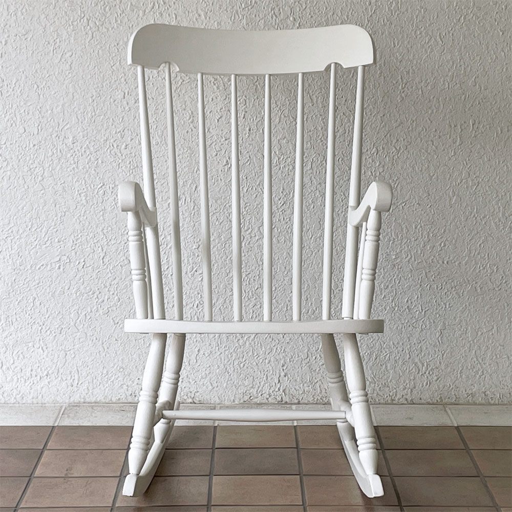 クラシカルデザイン Classical Design ロッキングチェア 揺り椅子 ホワイトペイント スポークバック ◇