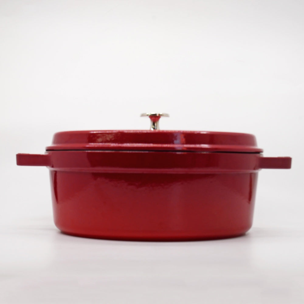 ストウブ STAUB ピコ ココット オーバル 両手鍋 レッド 27cm 鋳物 キャセロール ガス オーブン IH対応 フランス 定価40,700 ●