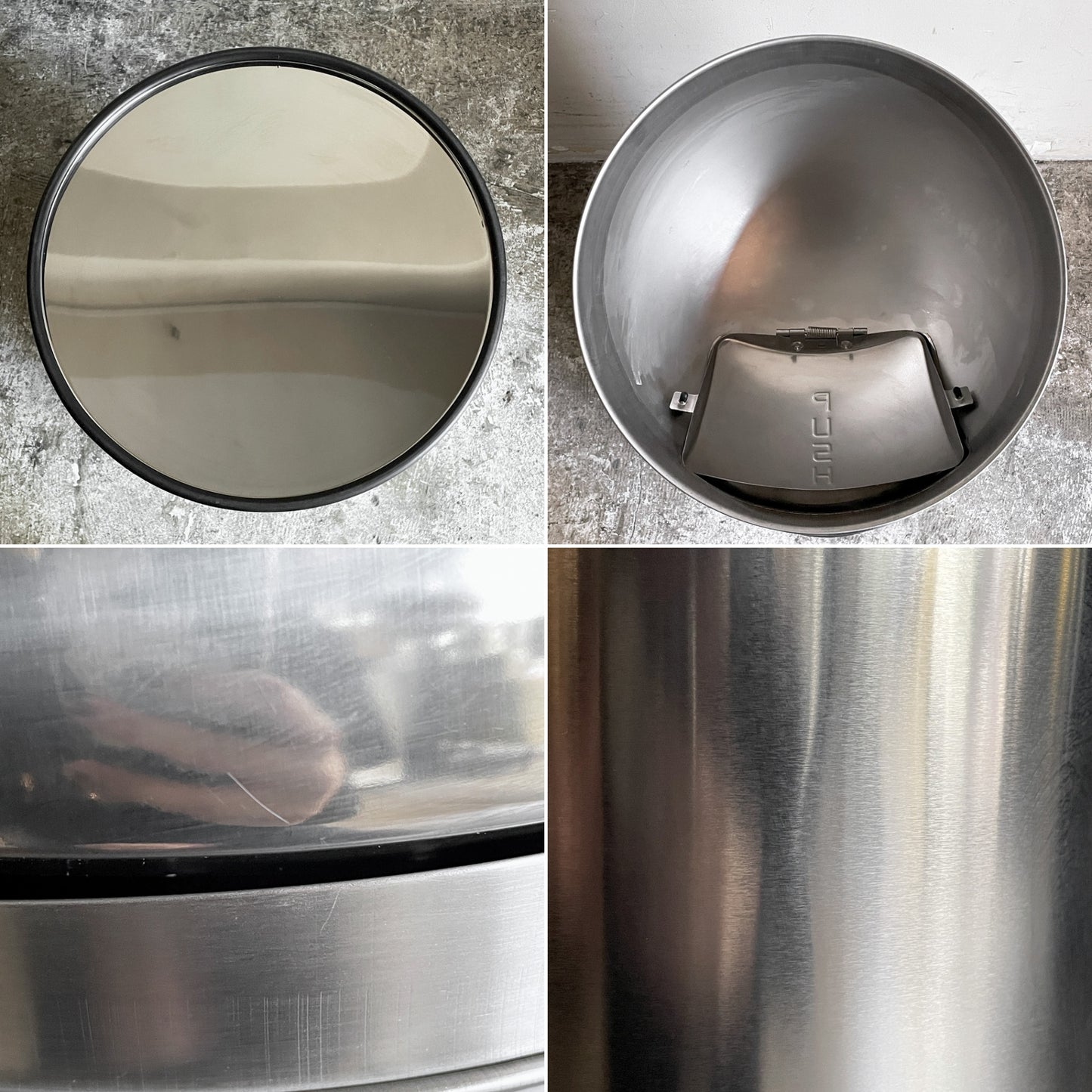 ダルトン DULTON ダスト ビン サテン フィニッシュ DUST BIN SATIN FINISHED 25L プッシュトップタイプ ステンレス製 H61.5cm ■