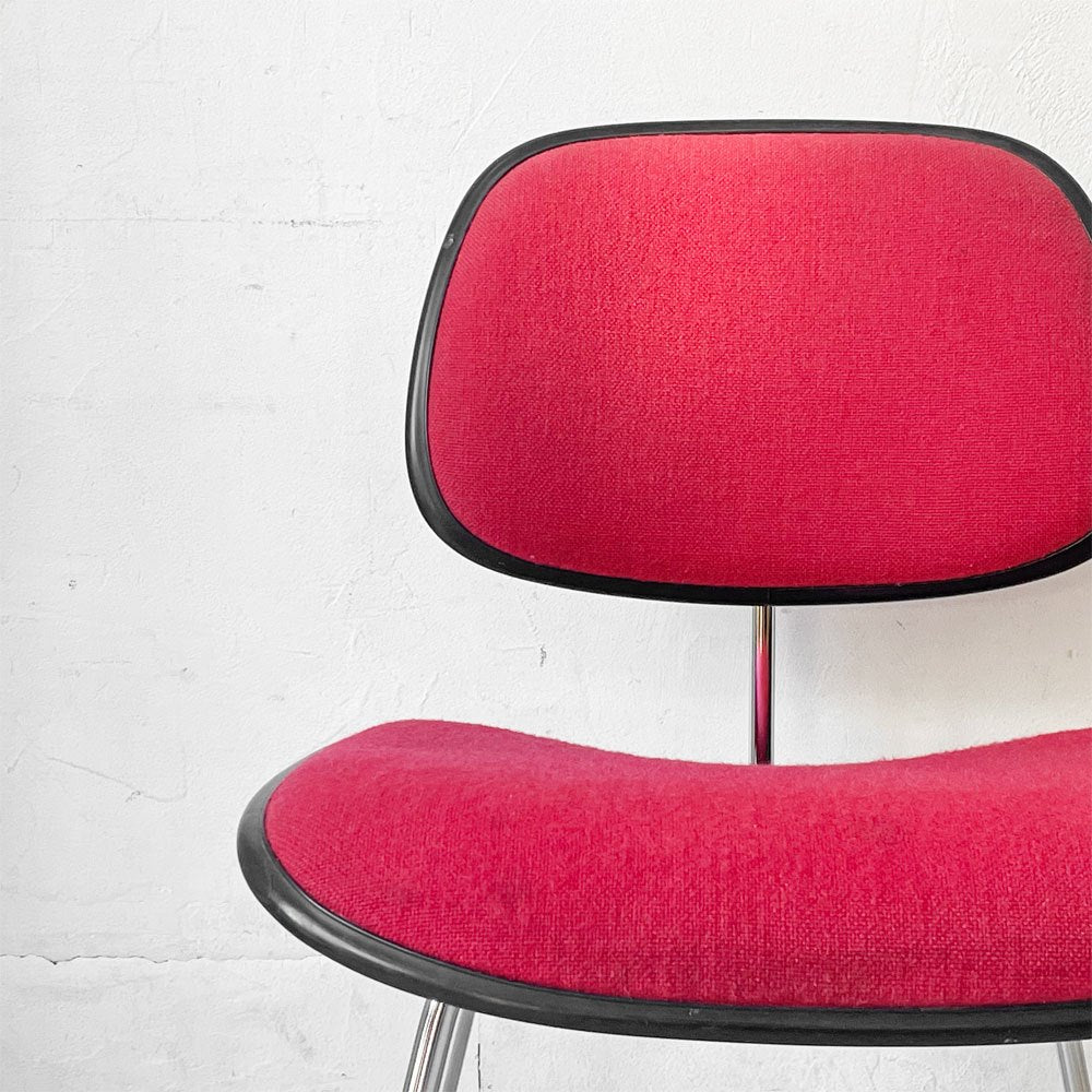 ハーマンミラー Herman Miller ツーピースプラスチックチェア Two Piece Plastic Chair DCM レッド ファブリック ビンテージ ミッドセンチュリー イームズ ★