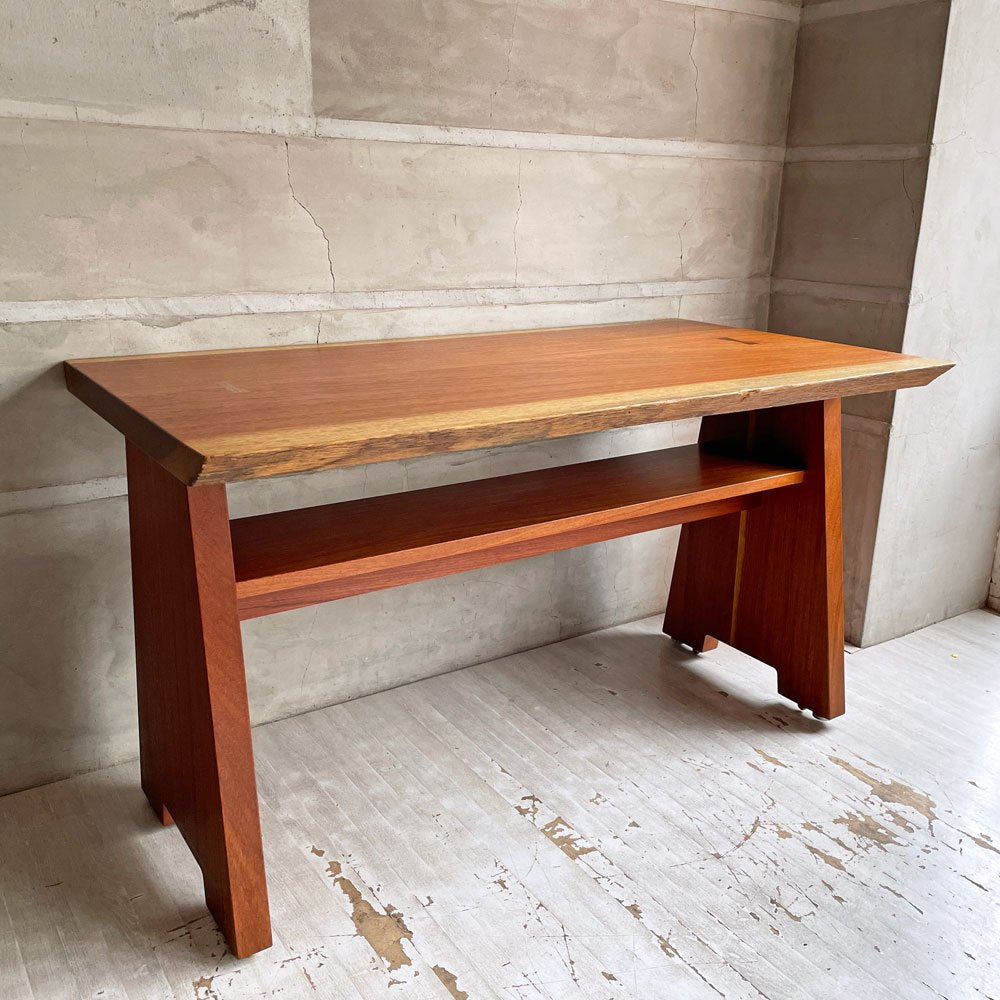 クラフトファニチャー Craft furniture ダイニングテーブル ウォールナット無垢材 耳付き 天然木 アジャスター付き W130cm ♪