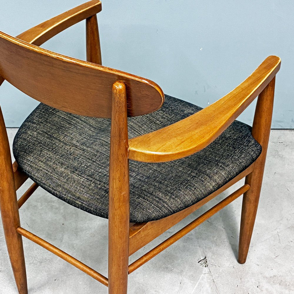 アクメファニチャー ACME Furniture トラッセル アームチェア TRESTLES ARM CHAIR ダイニングチェア ウォールナット ファブリックシート USビンテージスタイル 現状品 A ◎