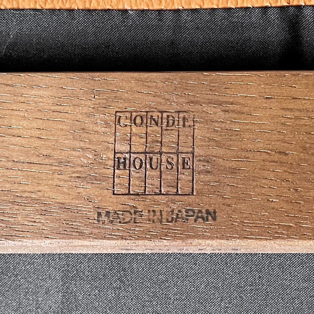 カンディハウス CONDE HOUSE ライナス LINUS リビング ハイバックチェア ラウンジチェア 本革 レザー キャメルカラー ウォールナット材 ヘッドレスト付 ■