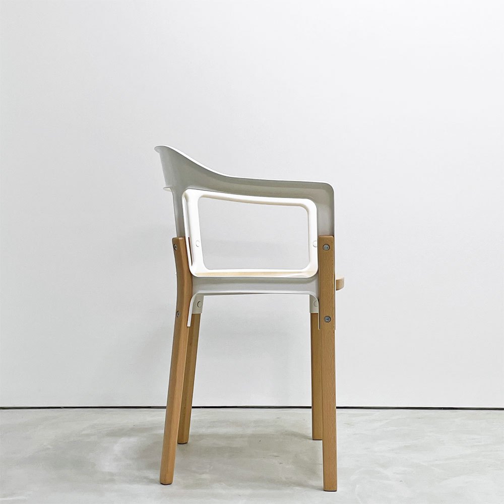 マジス Magis スティールウッドチェア Steelwood Chair アームチェア ホワイト × ビーチ ロナン＆エルワン・ブルレック イタリア A ●
