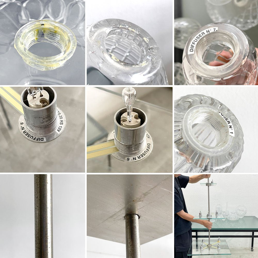 フロス FLOS シカトリス・ドゥリュクス8 CICATRICES DE LUXE8 シャンデリア 8灯 ガラスシェード フィリップ・スタルク 要電気工事 〓