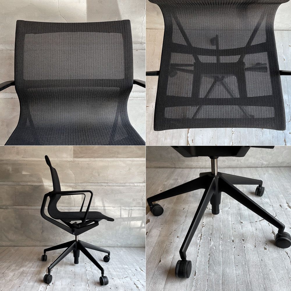 ヴィトラ Vitra フィジックス Physix デスクチェア オフィスチェア ブラック アルベルト・メダ キャスターベース 昇降機能 リクライニング 参考定価 ¥144,100-  ♪