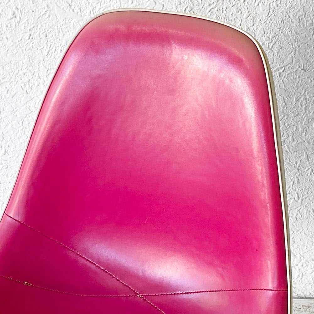 ハーマンミラー Herman Miller サイドシェルチェア サード 3rd ビンテージ PVCレザー FRP製 スタッキングベース イームズ B ◇